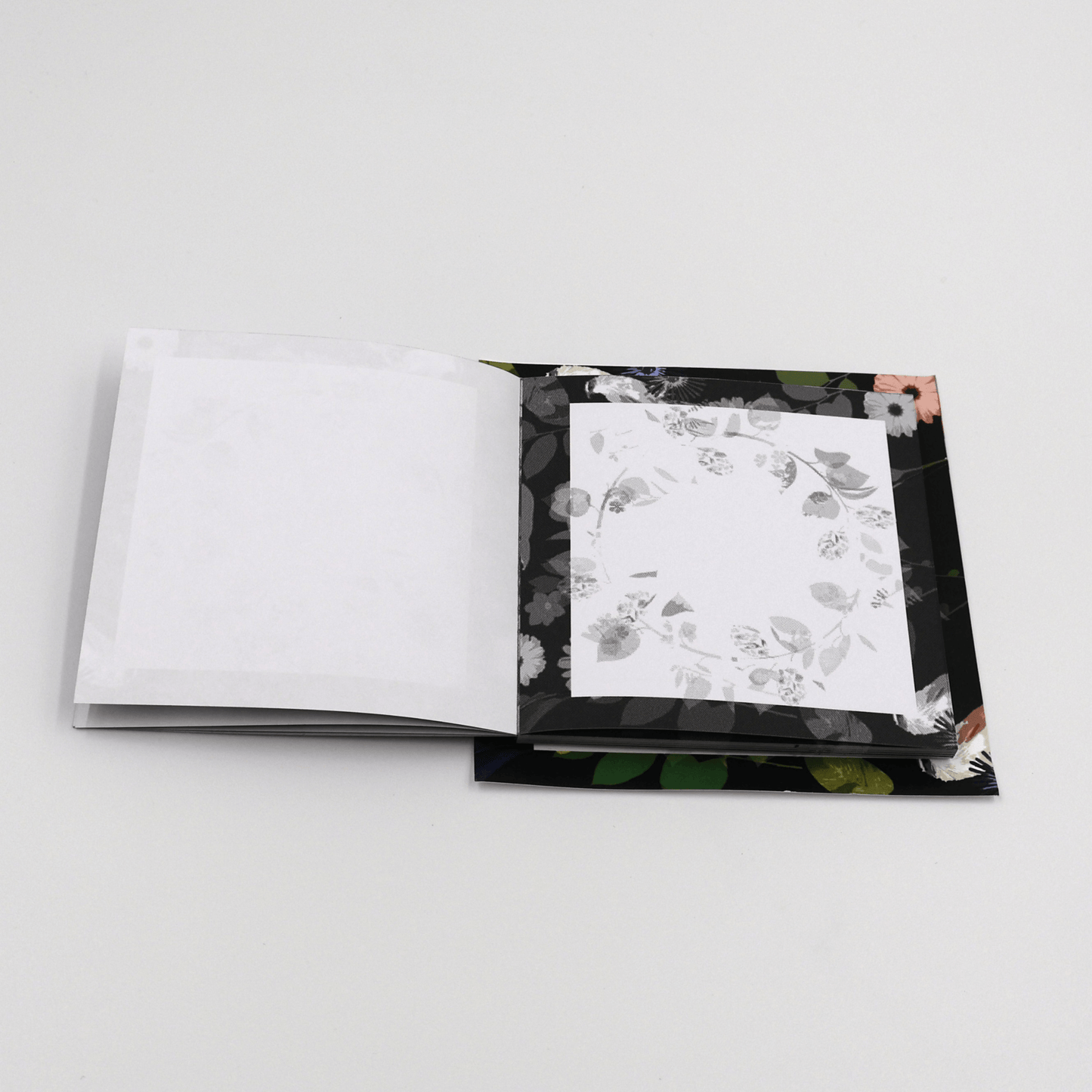 Black Daisy Square table notepad