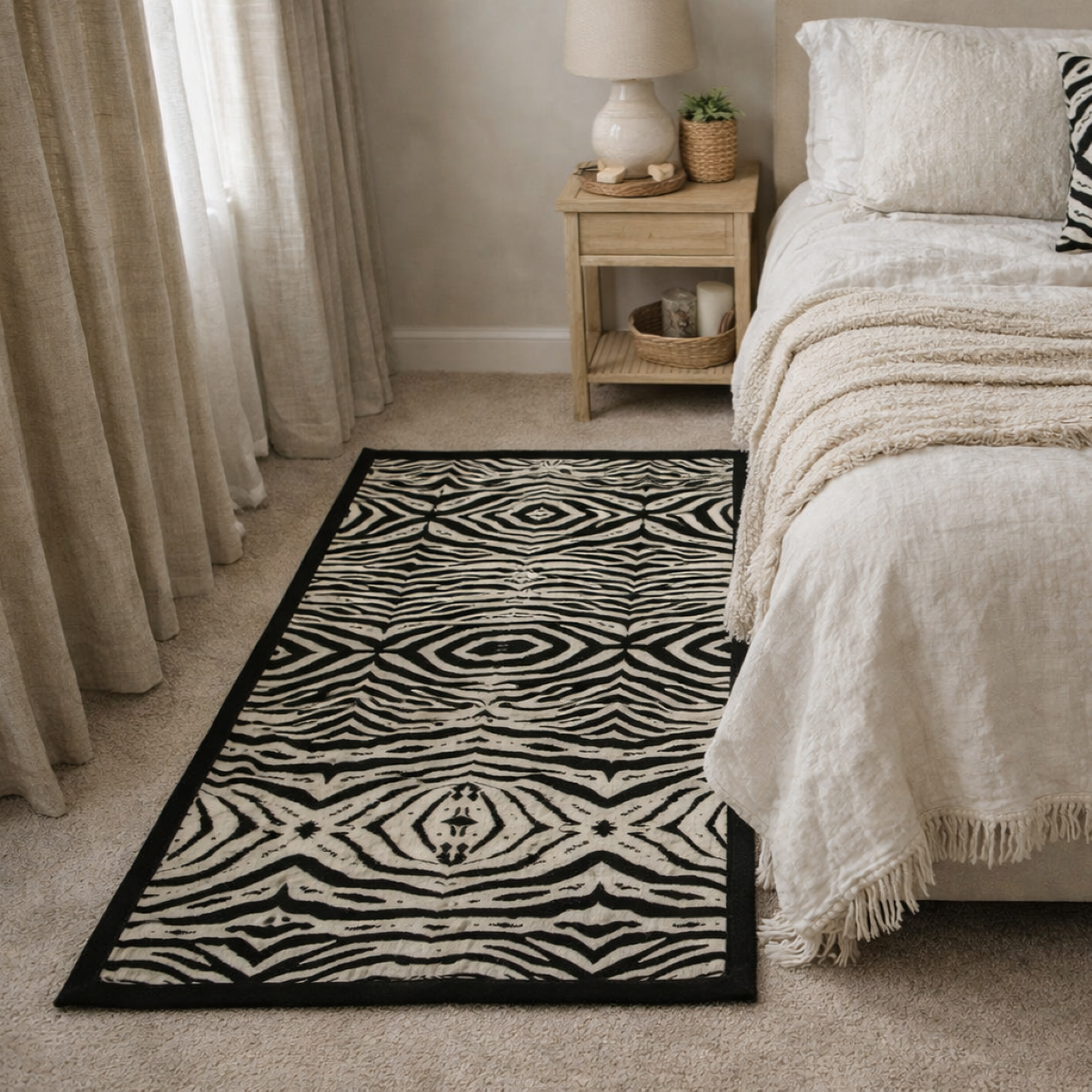 Tshikwana Luxury Woven Non‑Slip Zebra Mat | SA Made