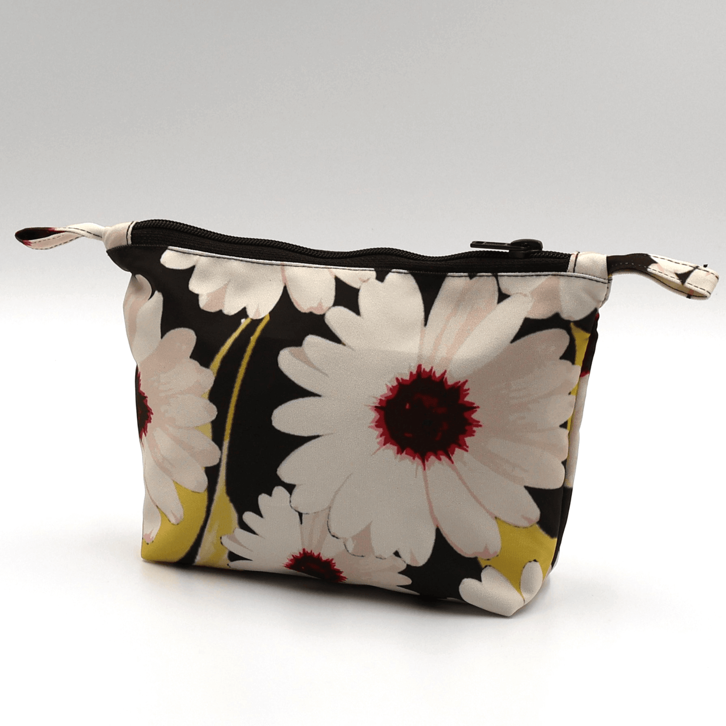 Makeup Bag Ellie B White Darling with floral design, zipped closure, lined, durable, and easy to clean.