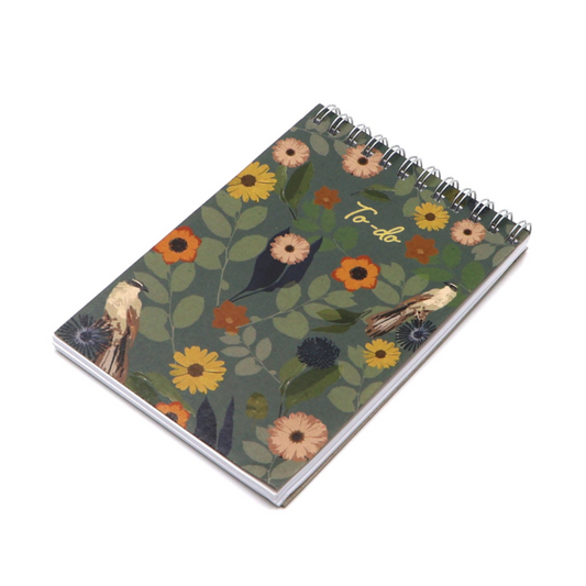 Dark Green Daisy A6 Notebook