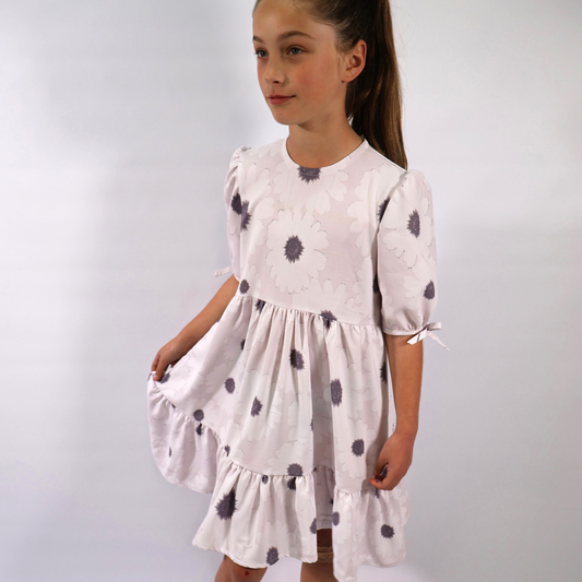 Girls Fashion Abstract Daisy White