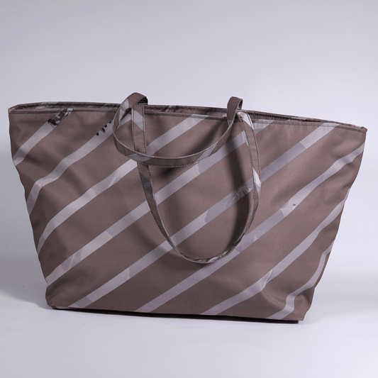 Handmade large canvas carryall tote bag for ladies in South Africa featuring the Ellie B Dusky Sky design with top zip closure.