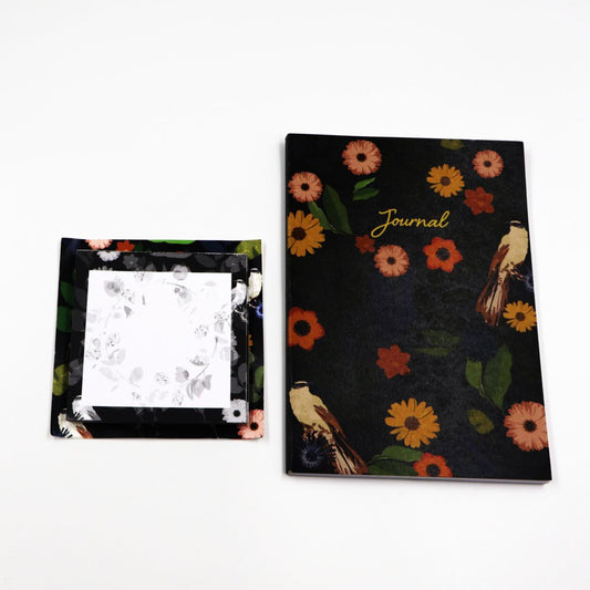 Black Daisy A5 Journal & Notepad Set | Wildflowers SA, Ellie Bosch