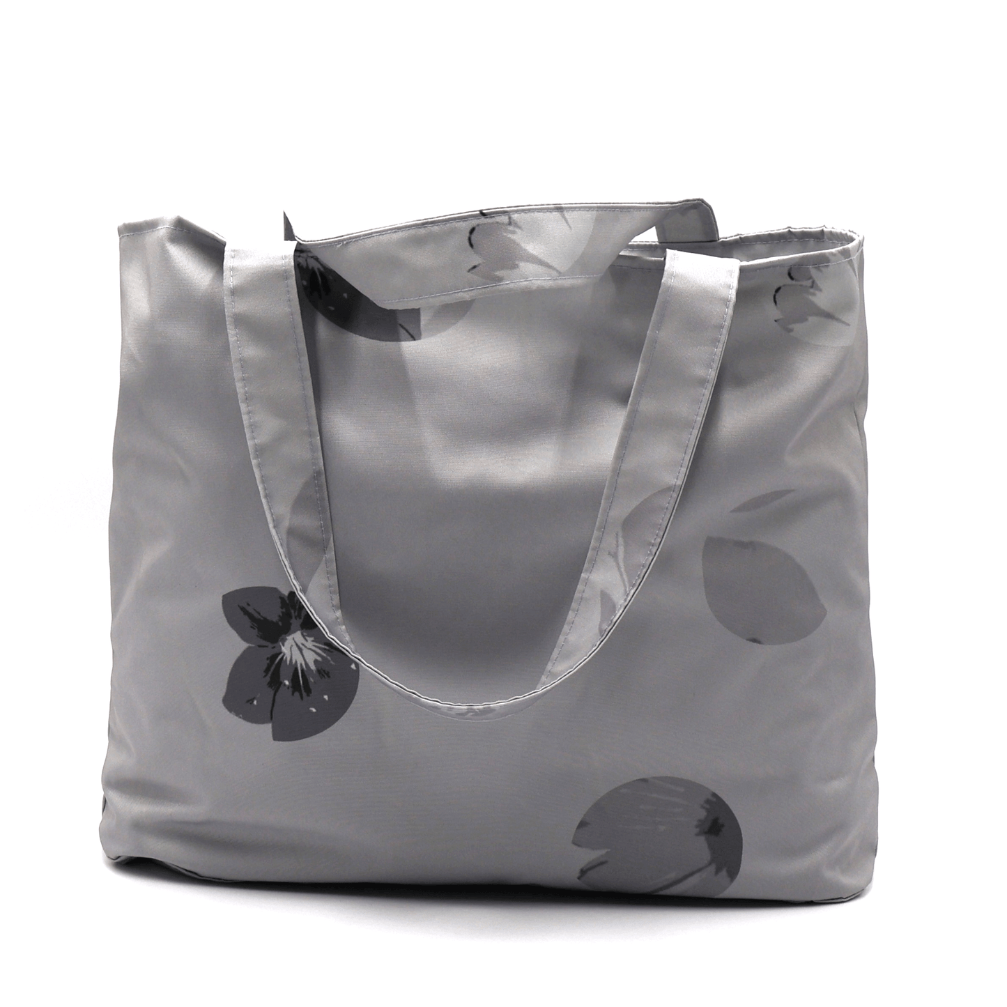 Ladies zip canvas tote bag for books and daily essentials in South Africa featuring the Ellie B Grey Moon wind-blown petal print.