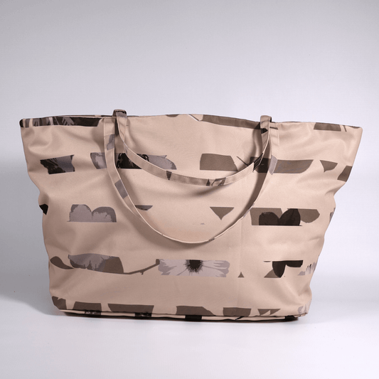 Handmade large canvas carryall tote bag for ladies in South Africa featuring the Ellie B Peach Moon design with soft peach tones.