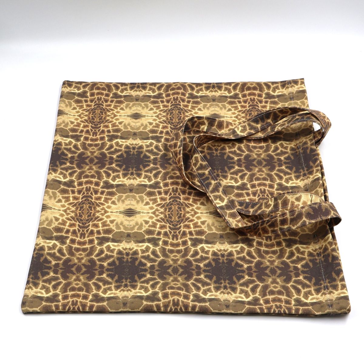 Letheba Tote Bag – Giraffe-Inspired Cotton Canvas (Brown)