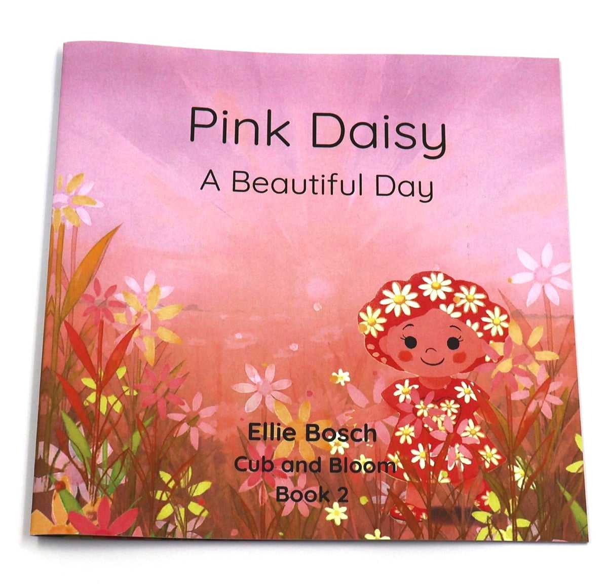 Front cover of children's book by Ellie Bosch featuring a little girl doll character in a blooming daisy garden.