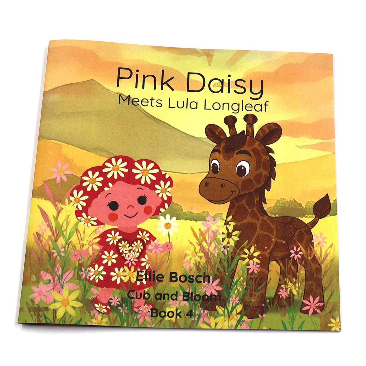 Front cover of children's book by Ellie Bosch featuring illustrations of a little girl doll and a giraffe.