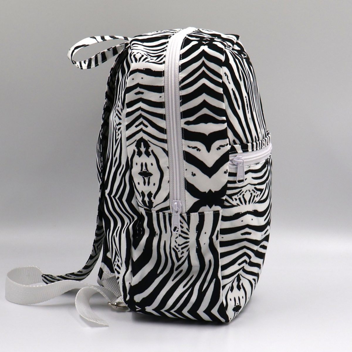 Tshikwana Small Backpack – Zebra-Inspired Polyester Canvas