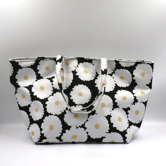 White Field Daisy Carryall Tote – Durable, Roomy, Artisan Finish